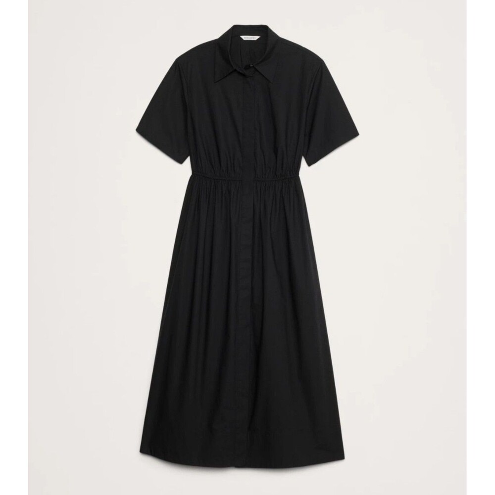 New Banana Republic Dress Size‎ XL Open Back Poplin Midi Shirtdress Fit & Flare - Picture 6 of 16